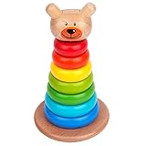Rainbow Ring Wooden Stacker Toddler & Baby Toy By Zig Zag Kid