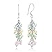 925 Sterling Silver Sweet Candy Pastel Colored Faceted Crystal Beads Dangle Earrings 1.5