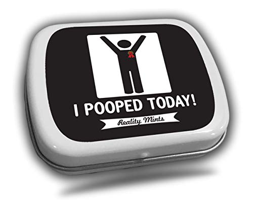 I Pooped Today Mints - Silly Poop Gift - Gifts for Any Occasion - Funny Mint Tins - Stocking Stuffers for Friends - Wintergreen Breath Mints - Constipation Relief - Happy Poop