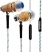 Symphonized nrg_bluestripe, NRG Premium Genuine Wood in-Ear Noise-Isolating Headphones with Microphone - Blue Stripe