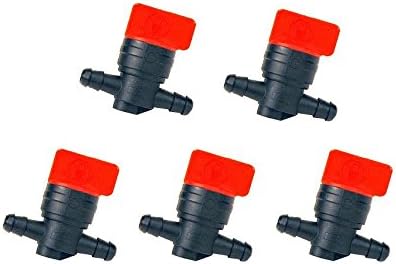 5 Inline Fuel Shut-Off Valves With Clamps For Briggs &amp; Stratton 494768, 698183 1/4" Fuel Line Cut-Off