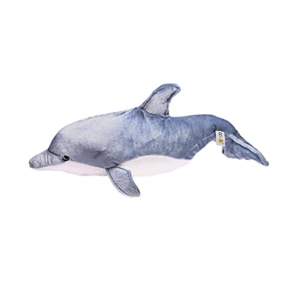 Bauer Spielwaren "Blickfänger" Delfin: Flauschiges Kuscheltier aus extraweichem Plüsch in Blaugrau, detailgetreu, waschbar, 50 cm (14074) – Bild 5