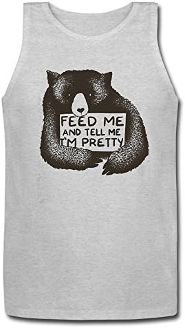 FEED ME AND TELL ME I'M PRETTY Ash Funny 100% Cotton Tank Top Mans