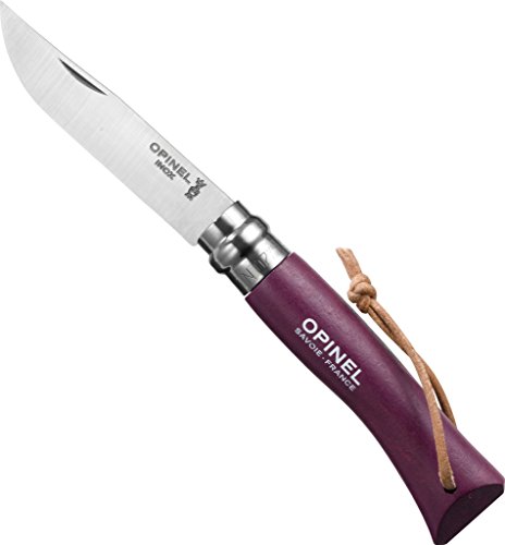 Opinel trekking n°07 plum with leather lace