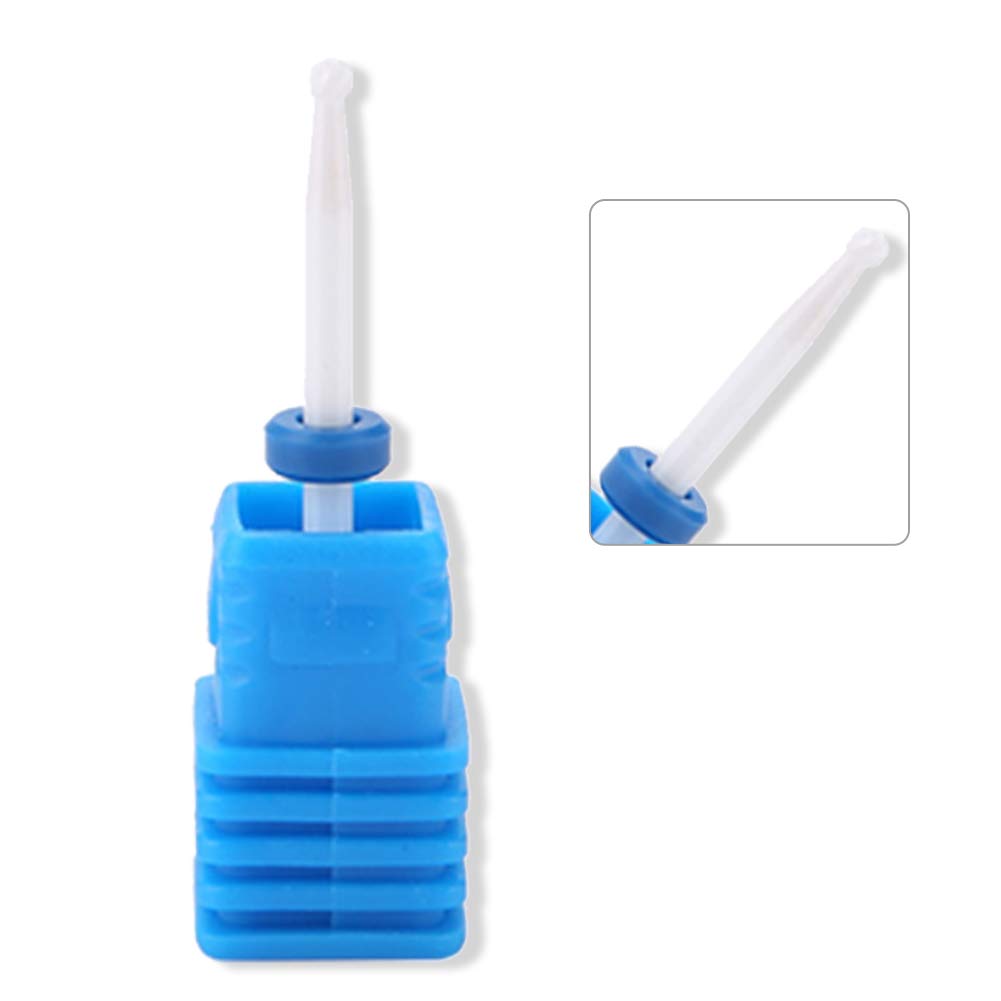 Manicure Tool, Premium Ceramic Nail Drills, Nail Drill Bits Smooth Tip Drill Bits Professional Nail Cutters Bits for Acrylic Nails, Safety Cuticle Clean Gel Removal(#2)