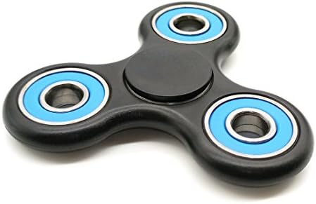 Amileeo High Speed Fidget Spinner Helps Focusing Thinking Stress Reducer Relieves Anxiety Boredom Tri-Spinner Focus Anti-Anxiety Toys for Kids and Adults(Black+Blue)