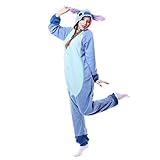 Adults Stitch Onesie Halloween Costumes Animals Sleeping Kigurumi Pajamas (M fit for Height 64.17-67.7, Blue)