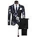 Cloudstyle Men's 3-Piece Suit Notched Lapel Floral One Button Modern Blazer Vest Pants Sets