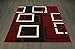 Dark Red Modern Boxes Design Area Rug (7'10