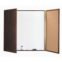Cabinet Enclosed Magnetic Whiteboard Frame Finish: Walnut, Size: 4' H x 4' W