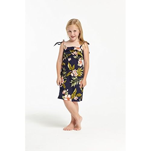 ベスト ハワイの女の子の弾性のダブルフリルハワイアンルアウのドレス