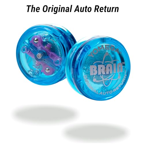 Yomega The Original Brain - Professional Yoyo for Kids and Beginners, Responsive Auto Return Yo Yo Best for String Tricks + Extra 2 Strings & 3 Month Warranty (Blue)
