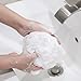 JCMASTER Loofah Shower Scrunchie for Men Women, Mesh Pouf Poofs Puff Bath Lufa Loufa Luffa Scrubber Sponges for Exfoliating Your Skin 6 Pack, Large, White and Gray, 75g Each