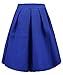 Face N Face Women's High Waisted A line Street Skirt Skater Pleated Full Midi Skirt X-Large Blue