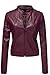 Luna Flower Women's Pu Quilted Moto Biker Faux Leather Jackets