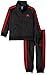 adidas Toddler Boys' Iconic Tricot Jacket and Pant Set, Caviar Black/Red, 2T