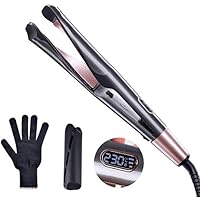 2 in 1 Hair Straightener and Curling Iron, Ceramic Hair Wand Curler Hair Styling Tool, Ceramic Waver Iron with LCD Display Adjustable Temperature 100℃-230℃ and Safety Lock (2 in 1 Hair Styling Tool)