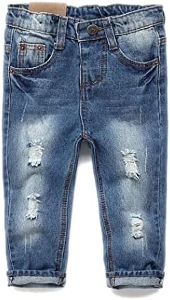 KIDSCOOL SPACE Baby Girl Boy Jeans,Little Kid Elastic Band Inside