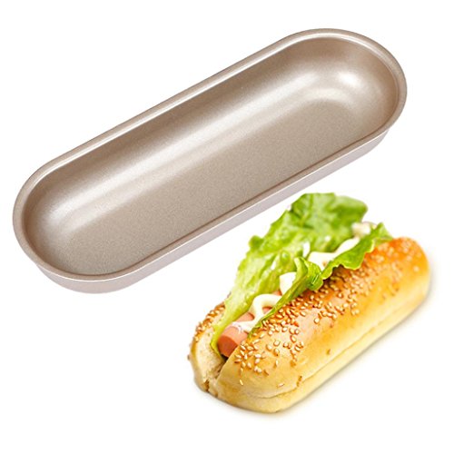 image for ChainSee Carbon Steel Hotdog Bread Loaf Bun Cake Mold Non Stick Bakewa