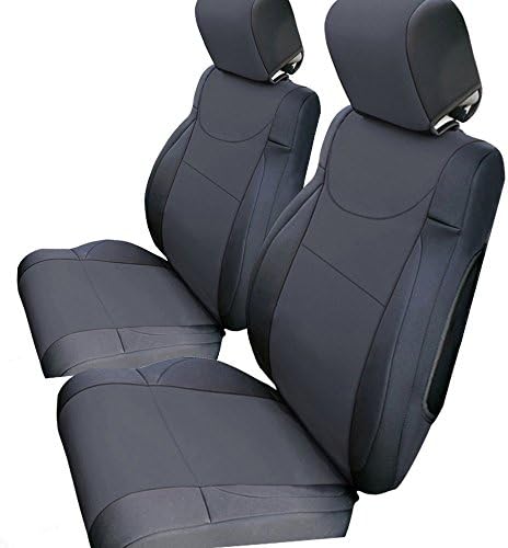 Leader Accessories Front Car Seat Covers Custom Fit for Jeep Wrangler 2007-2010 JK 4 Dr Neoprene Black
