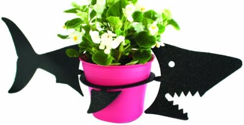 PotPals Planter Decor Plant Stand for 6-Inch Pot, Black, Shark