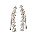 EAR VINES Ear Cuff Pin Cubic Zirconia Ear Crawlers Climbers 1 Pair (Gold)