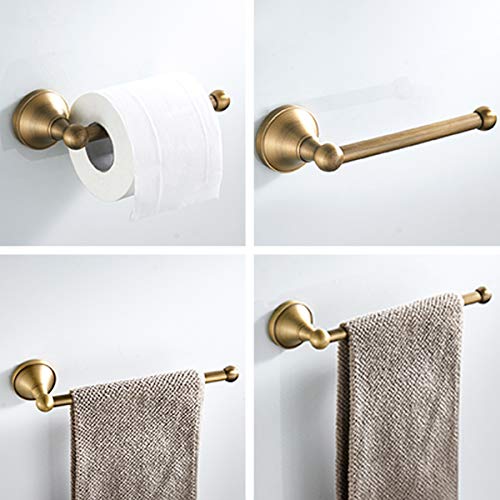Flybath Set of 2 Bathroom Accessories Set - Towel Rings, Toilet Paper Holder, Wall Mount, Brushed Bronze