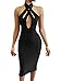 TOB Women's Sexy Halter Bodycon off Shoulder Club Dress Black Small