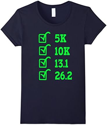 Womens Marathon Runner T Shirt Green Medium Navy