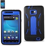 At&t Samsung Galaxy S2 Model I777 Premium Heavy Duty Hybrid Case -Outer Silicone, Durable Thick Inner Hard Protector Shell Case W/kickstand Blue/black