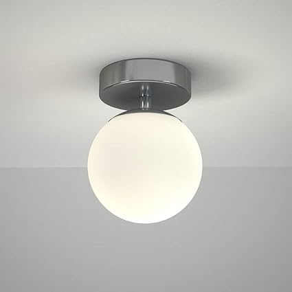 Milano Lune Hima 6w Led Round Globe Chrome Bathroom Ceiling Or