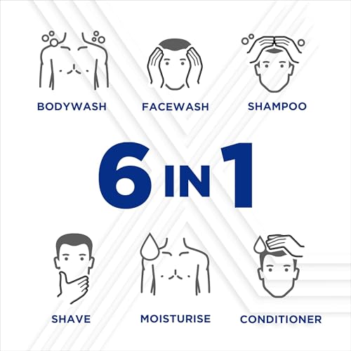 Sanex Men Skin Health Sensitive Care Shower Gel 400ml x 6 - men’s body wash - protects skin - helps reduce risk of irritation - enhances natural hydration - 6-in-1 benefits - dermatologically tested