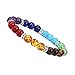 EnjoIt Beads Bracelet for Men Women Lava Rock Elastic Natural Stone Chakra Healing Bangle (Colorful)