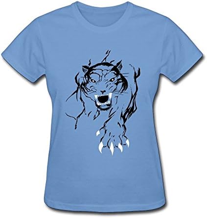 ZHINUO Tiger With Sharp Claws Tshirt For Women XL Sky