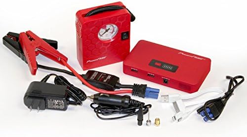 PowerNOW Jump Deluxe 400A Peak, 7500mAh Portable Car Jump Starter External Battery Power Bank with Air Compressor and LED Flashlight