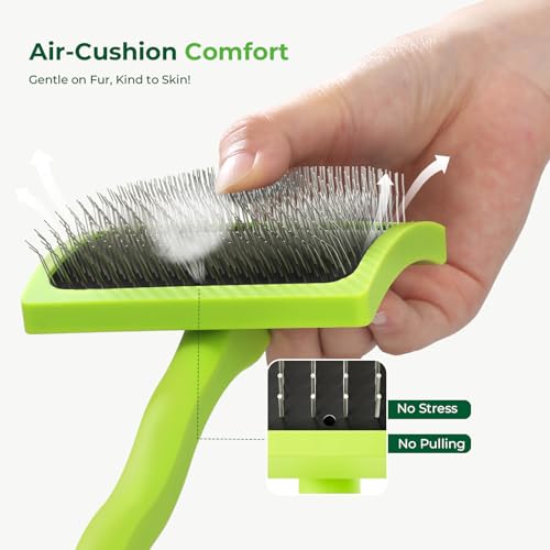Pecute Slicker Brush for Dogs, Smoothing Brush for Dogs, Doodle Brush Professional Grooming Volumizes Detangler, Knots Detangler for Goldendoodle, Poodle (25mm, L)