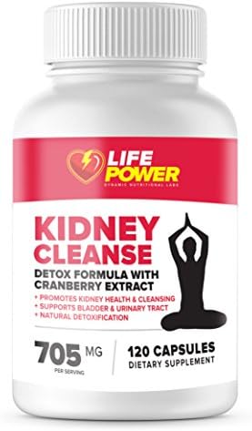 Life Power Labs-Natural Kidney Cleanse Supplement - Detox and Support Formula with Cranberry Extract - Promotes Kidney Health, Cleansing, Support Bladder and Urinary Tract. 120 Vegetarian Capsules