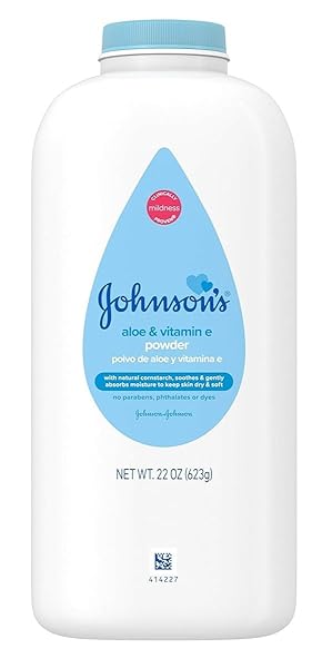 JOHNSON’S BABY POWDER WITH NATURALLY DERIVED CORNSTARCH ALOE & VITAMIN E, HYPOALLERGENIC, 22 OZ (PACK OF 6)