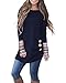 KILIG Women's Long Sleeve Round Neck Patchwork Casual Loose Tunic Sweatshirt Tops