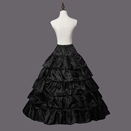 petticoat 4 Hoops 5 Layers Ball Gown Petticoats Black Petticoat