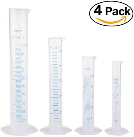 ZINKODA Measuring Cylinder Graduated Cylinder Lab Test Tube Set of 4