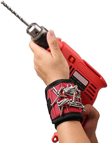 Magnetic Wristband, Lightsky Magnet Wristband with Strong Magnets for Holding Tools, Screws, Nails, Bolts, Drilling Bits and Small tools(1 Pack)