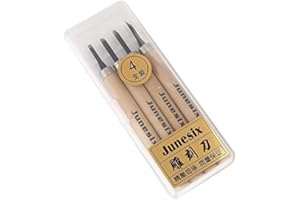 Wood Carving Knife Tool Set lino Cutter Wood Cut printmaking 4pcs Beginners Manual Sharpener Rubber Stamp Knife Carving Tools