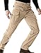 CQR Men's Flex Stretch Tactical Pants, Water Resistant Ripstop Cargo Pants, Lightweight EDC Outdoor Work Hiking Pants, Radiant Khaki, 34W x 32L