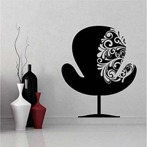 Qthxqa Swirl Flower Pattern Chair Mural Decal Vinyl Hollow Out Wall Art Home Decoration Wall Sticker for Living Room Home Decor44*52Cm