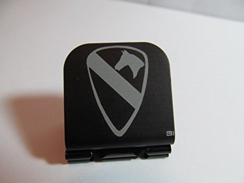 1st Cavalry Patch Laser Etched Hat Clip Black