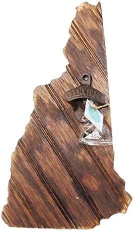 Grace Graffiti New Hampshire State Bottle Opener with Chestnut Stain