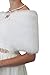 Tion Design Women's Bridal Shawl Fur Wrap One Size, White Free Brooch