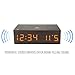 Bluetooth Digital Wooden Alarm Clock Speaker by GOgroove - Wood Style , Built in Microphone , LED Time + Date Display for Phones, MP3 Players, Tablets, & More - Dark Finish