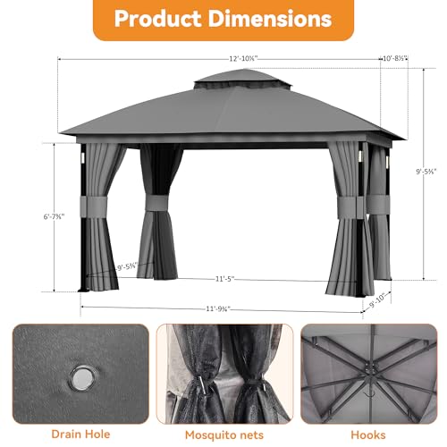 Covered Outdoor 11'x13' Soft Top Gazebo Review: LED Lights, Bluetooth Speaker & Netting image 19